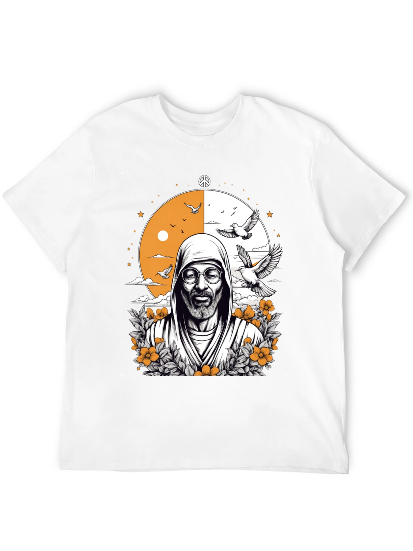 Black Peace & Wisdom Graphic T-Shirt - Black view 12