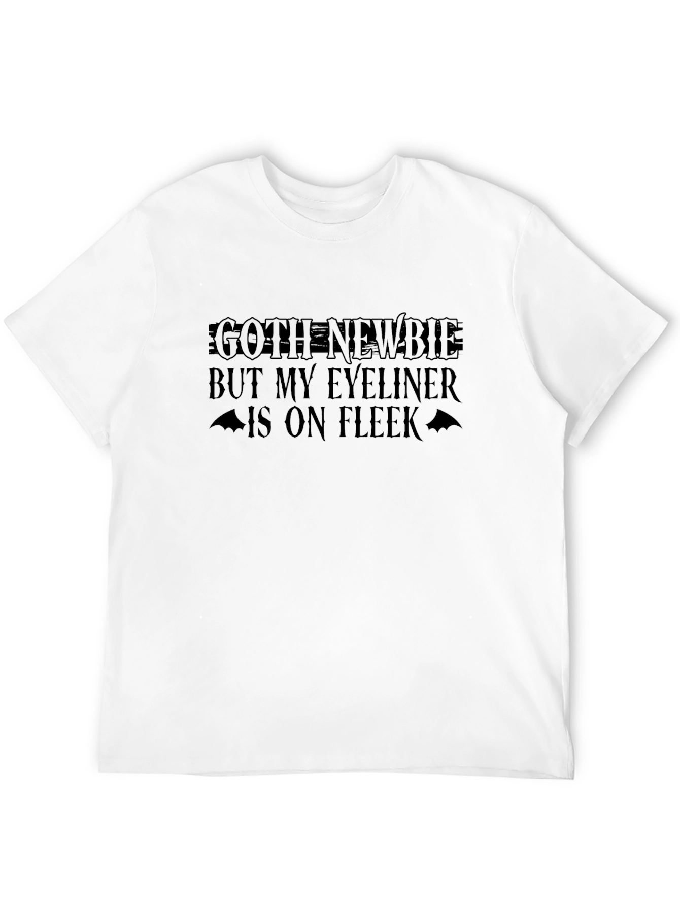 Black Goth Newbie Eyeliner Fleek Graphic Tee view 12