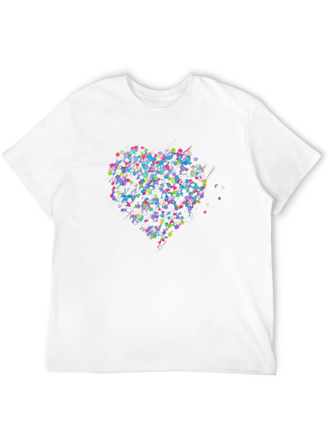 Black Colorful Heart Graphic Black T-Shirt view 12