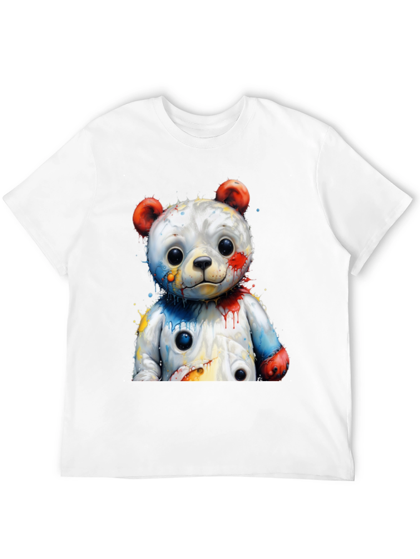 Black Watercolor Bear Graphic Tee - Black Cotton Blend view 12