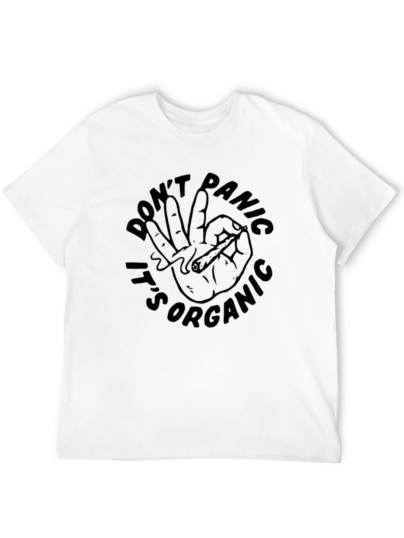 Black Don't Panic It's Organic Tee view 12