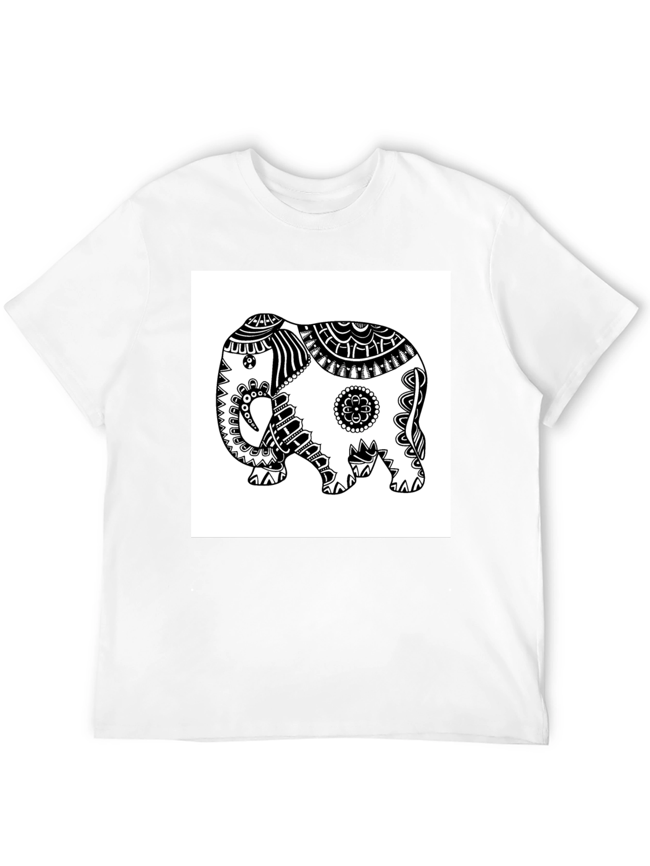 Black Elephant Graphic Tee - Black Casual T-Shirt view 12