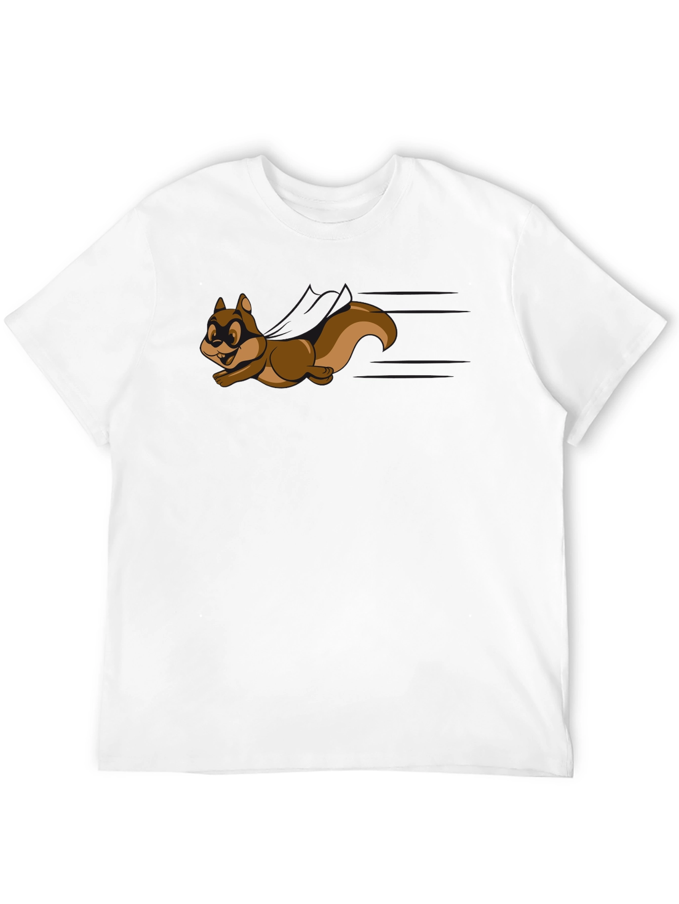 Black Cartoon Squirrel Graphic Tee - Black Crew Neck Shirt view 12