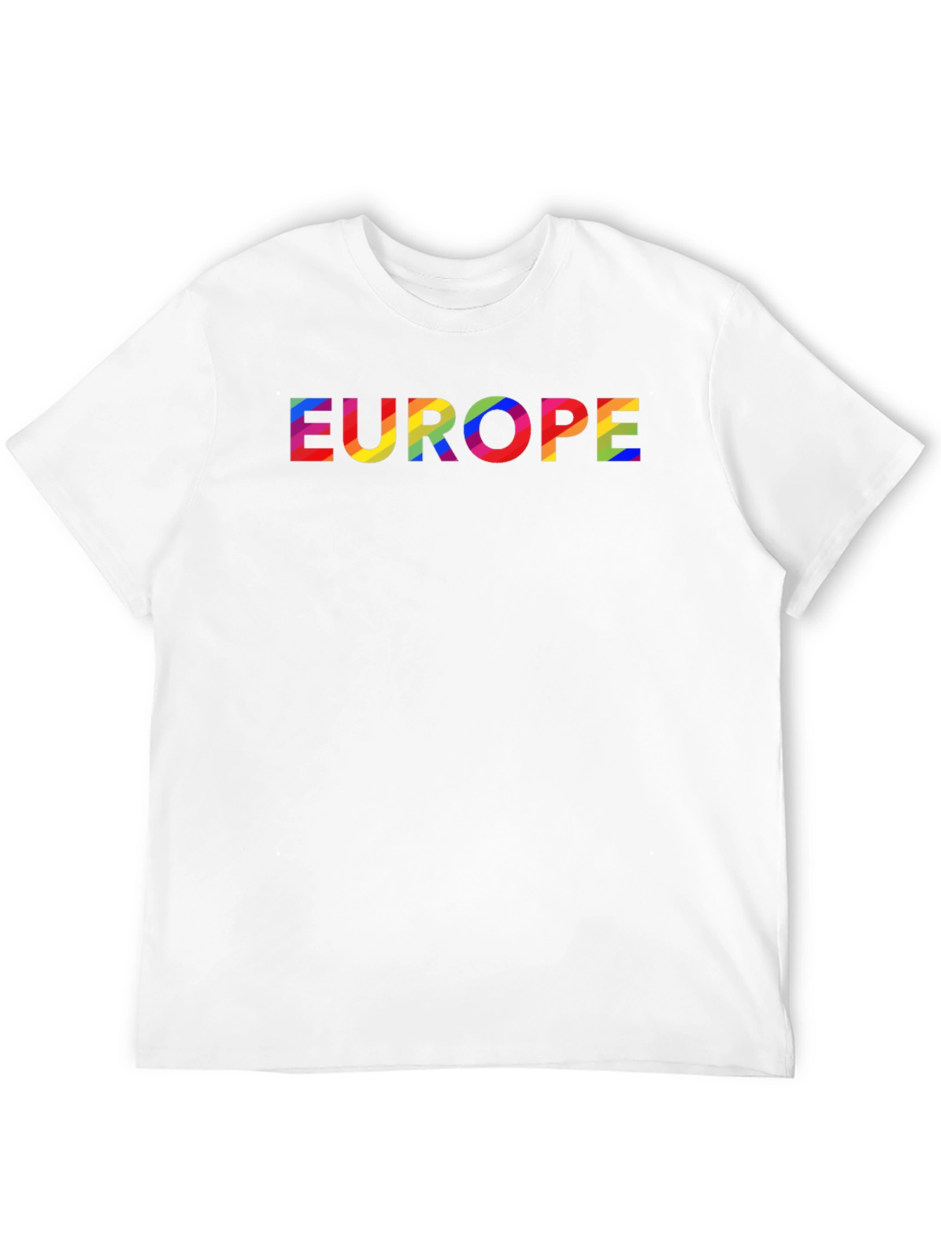 Black Europe Rainbow Text Black T-Shirt view 12