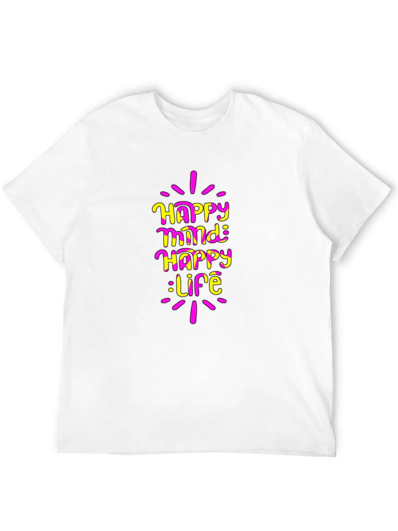 Black Happy Mind Happy Life Graphic T-Shirt view 12