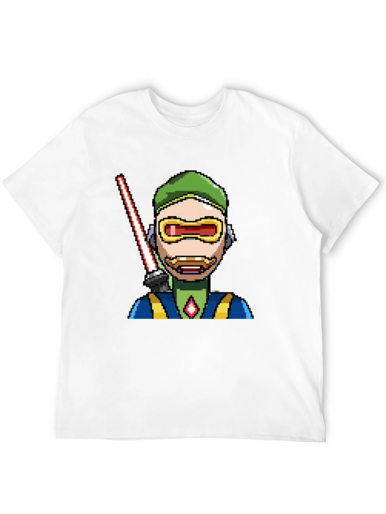 Black Pixel Art Sci-Fi Character Black T-Shirt view 12