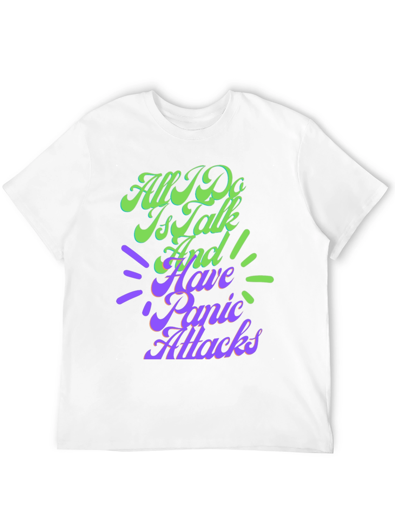 Black Panic Attack T-Shirt - Funny Graphic Tee view 12