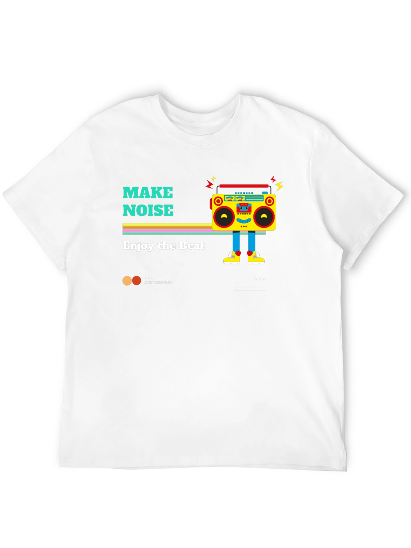 Black Retro Boombox Graphic Tee - Make Noise, Enjoy the Beat view 12