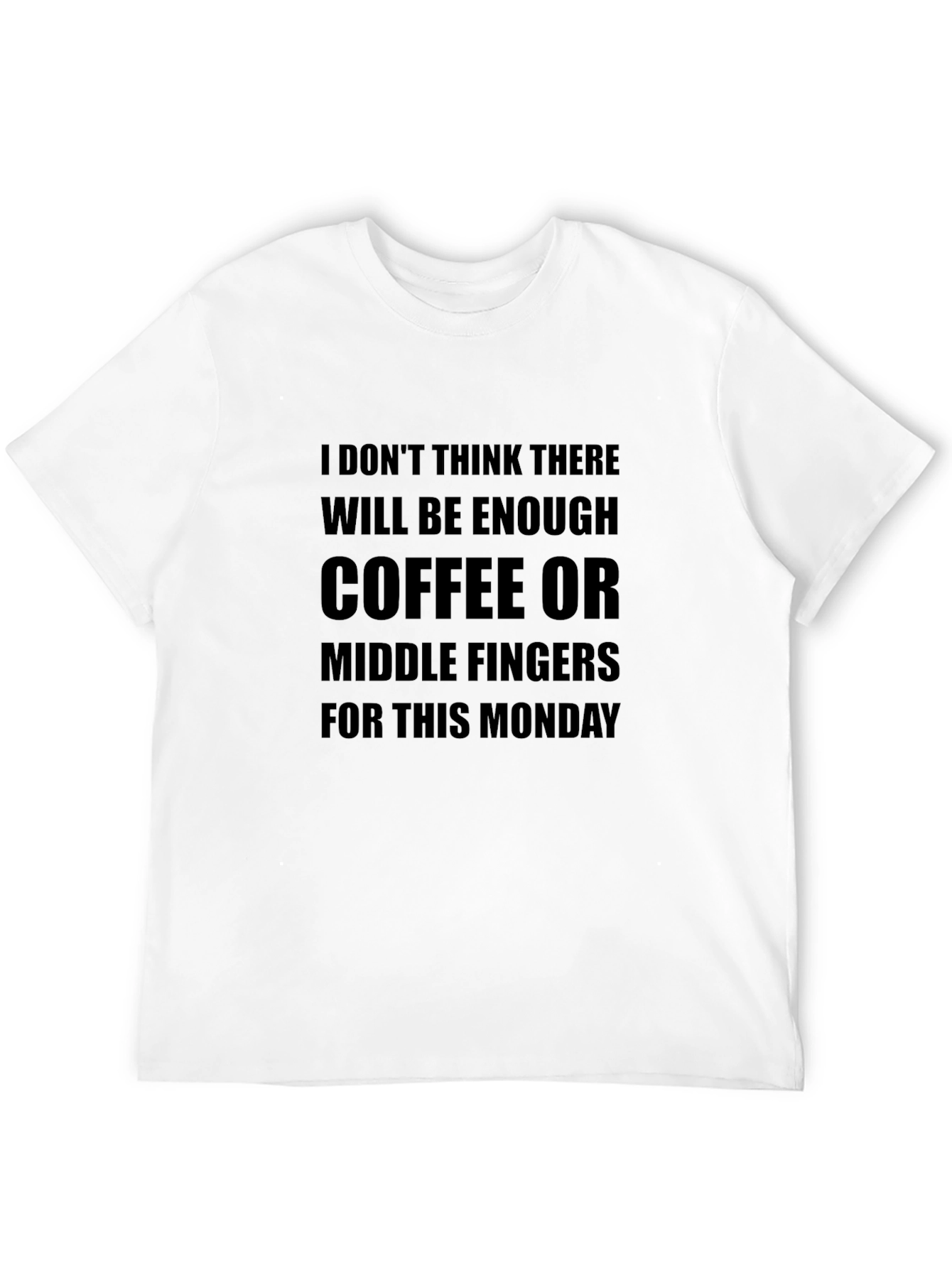 Black Monday Mood T-Shirt - Coffee & Middle Fingers view 12