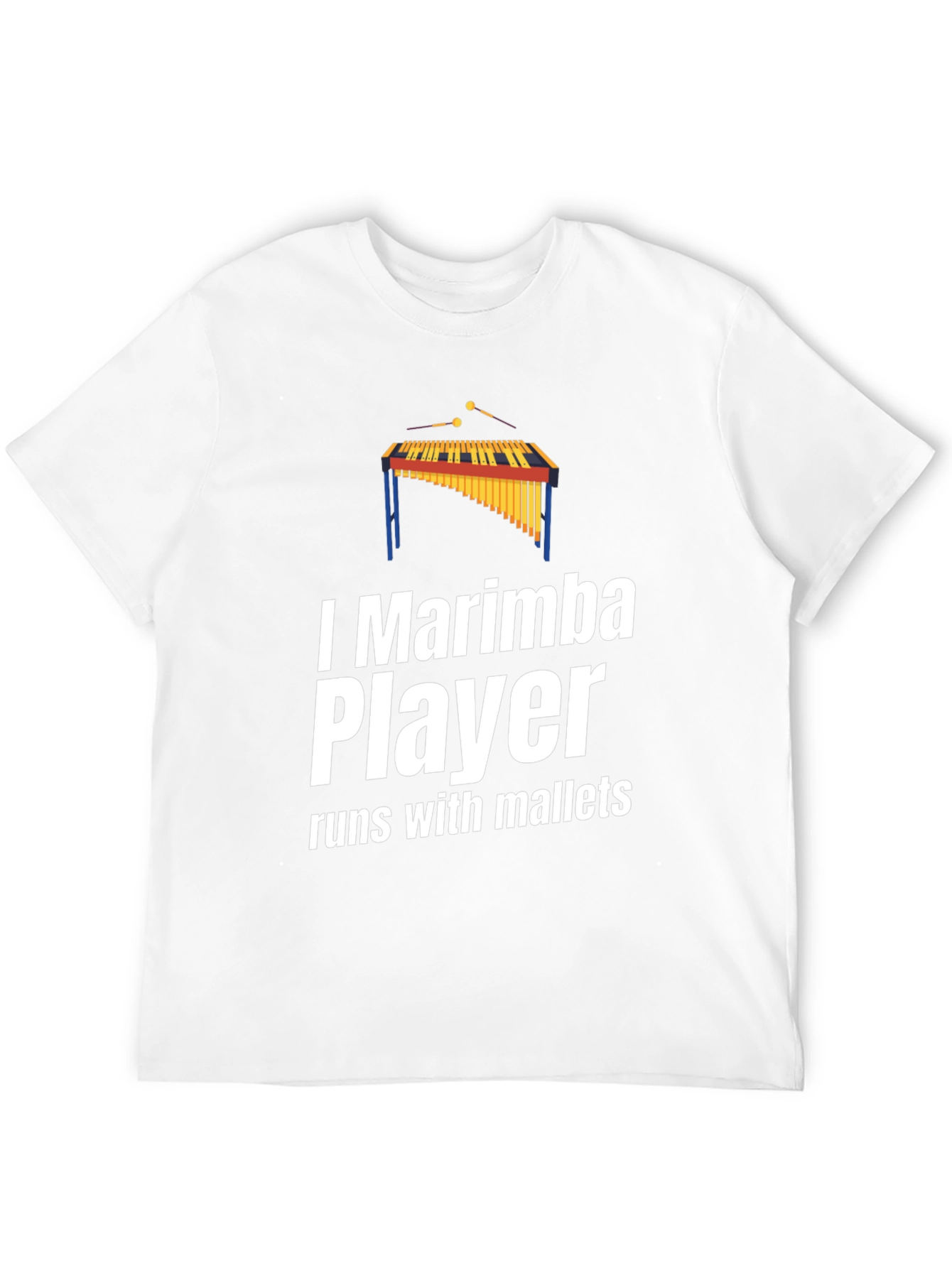 Black I Marimba Player T-Shirt - Runs With Mallets view 12