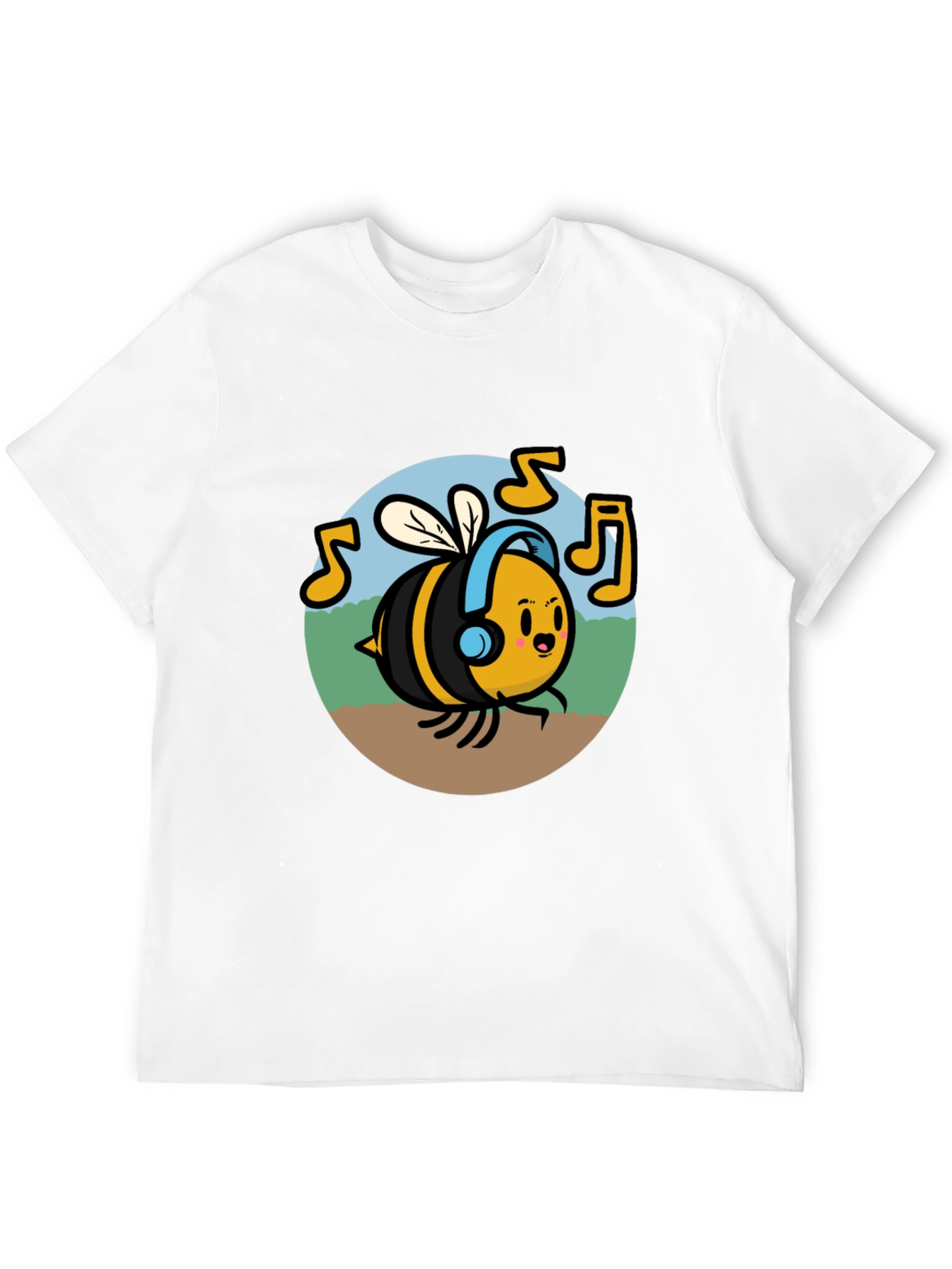 Black Musical Bee Graphic Tee - Black Cotton T-Shirt view 12