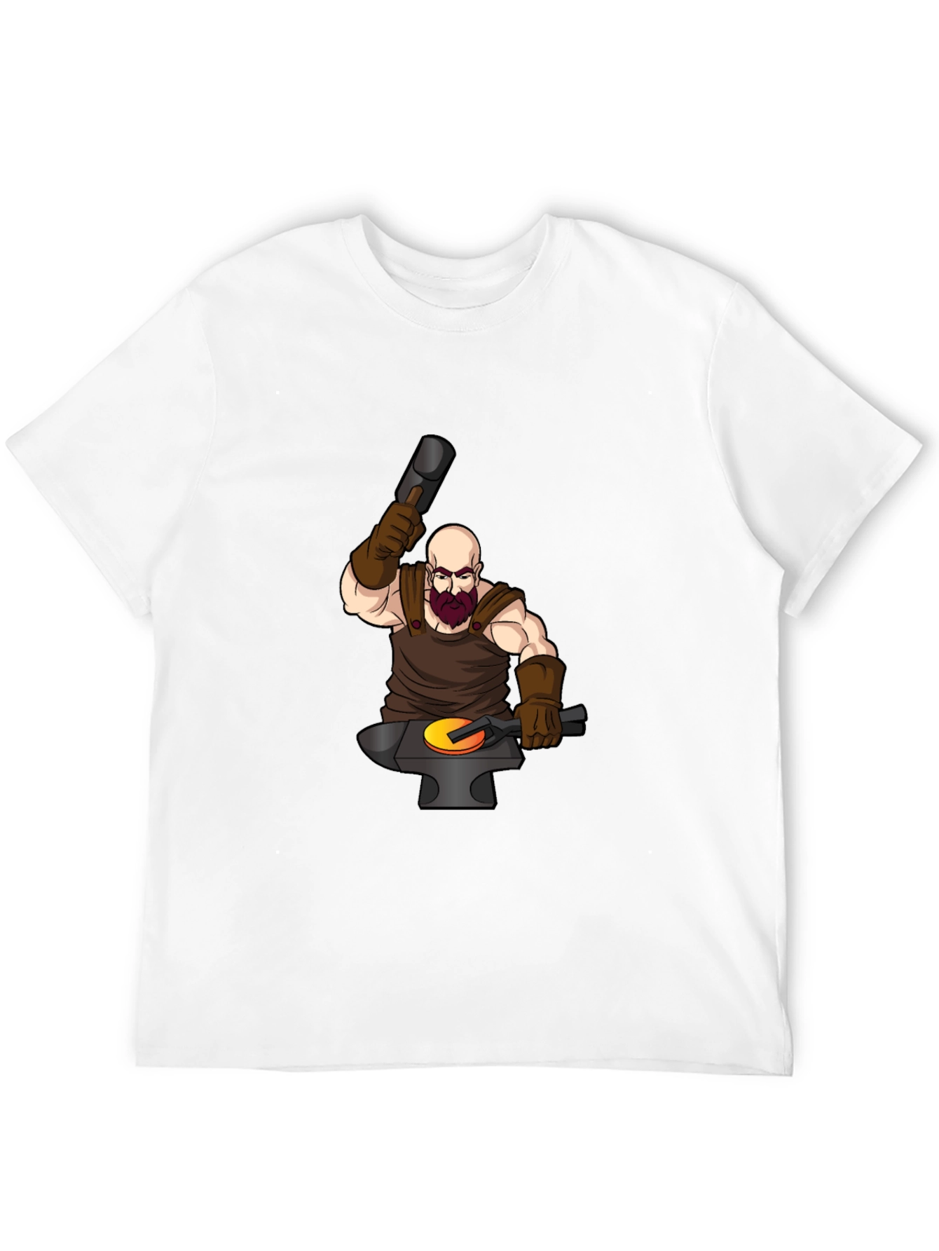 Black Blacksmith Cartoon Graphic Tee view 12