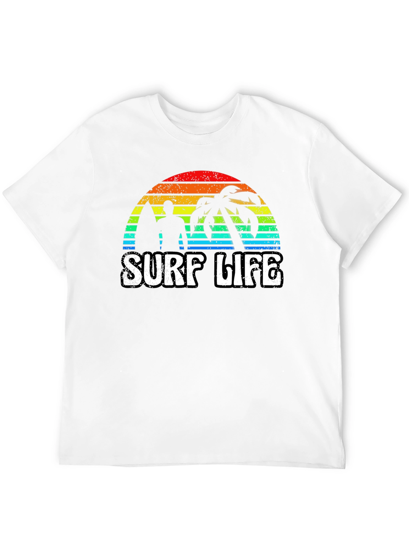 Black Surf Life Graphic Tee - Retro Sunset view 12