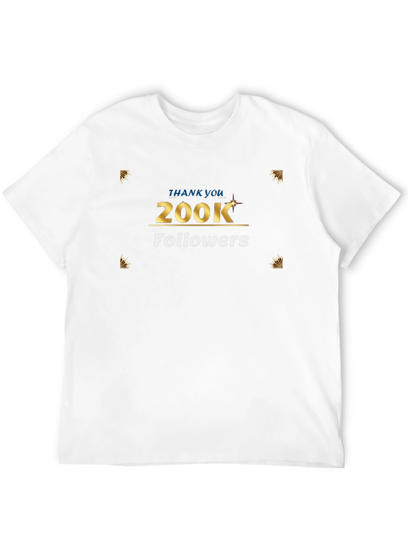 Black 200K Followers Celebration T-Shirt view 12