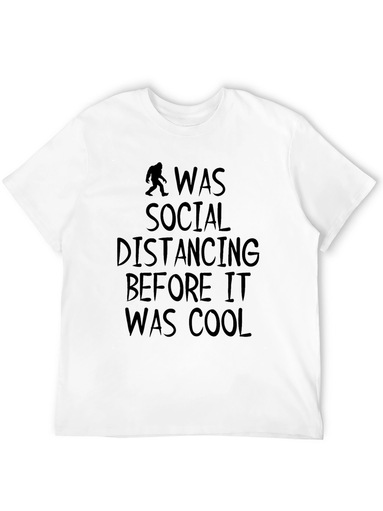 Black Social Distancing Bigfoot Graphic Tee - Black view 12