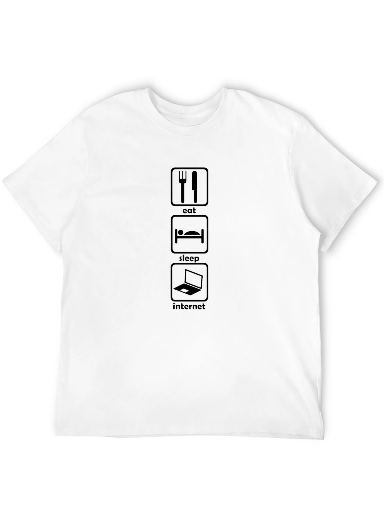 Black Eat Sleep Internet Funny Black T-Shirt view 12