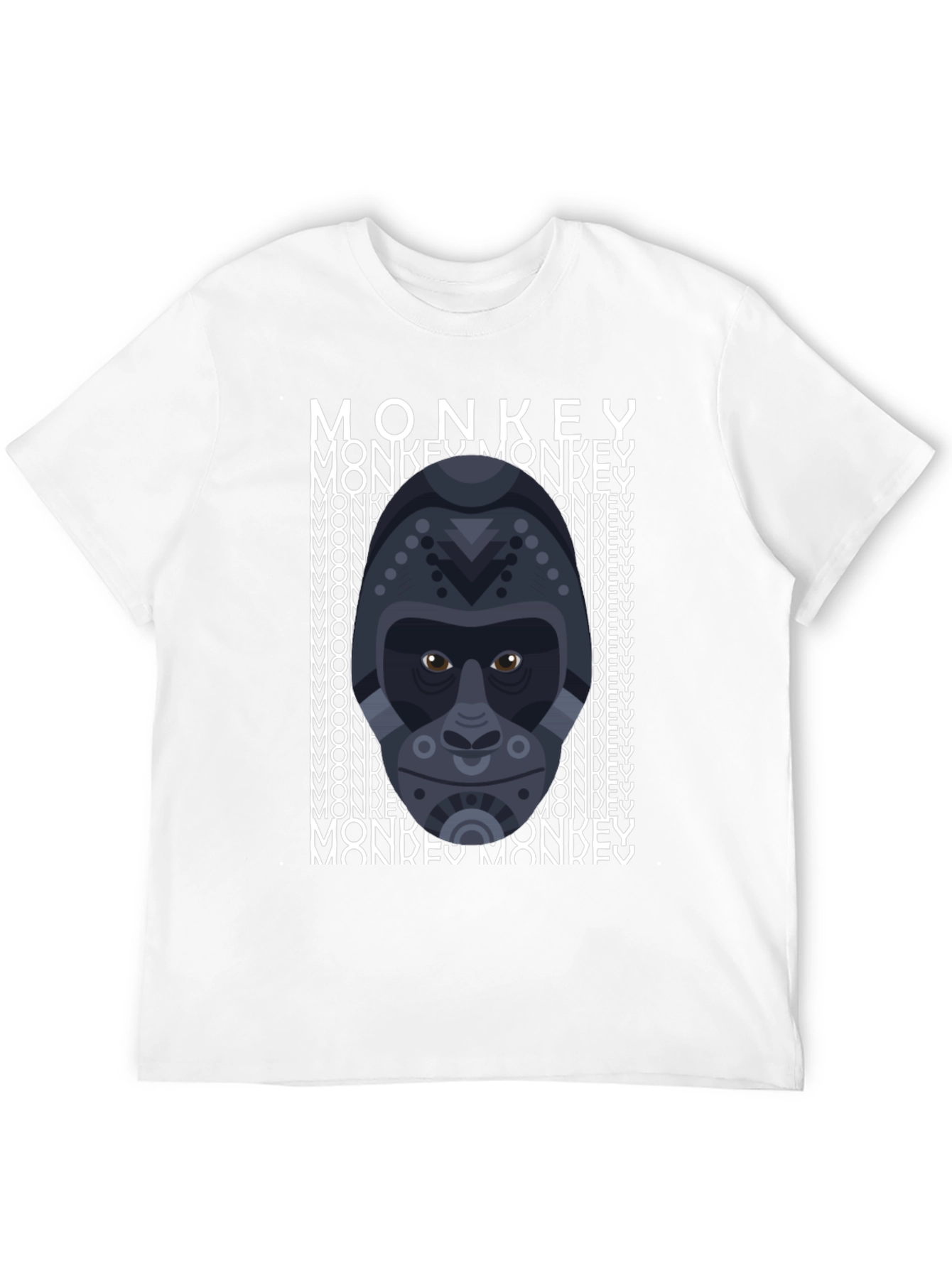 Black Geometric Gorilla Graphic Tee - Men's Black T-Shirt view 12