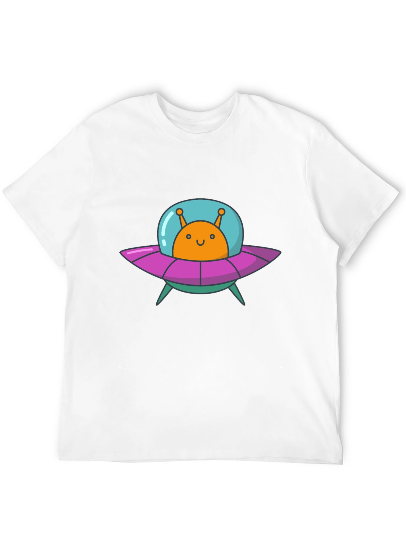 Black Alien UFO Graphic Tee - Black Cotton T-Shirt view 12