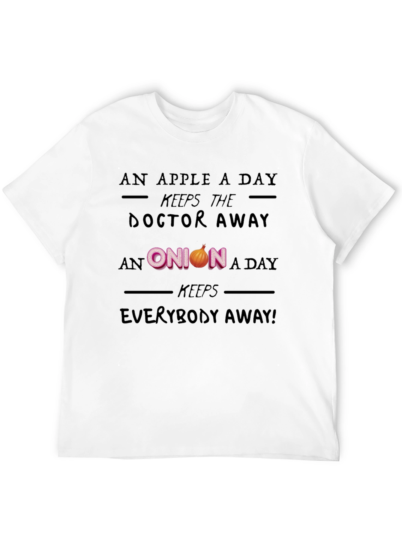 Black An Onion A Day Funny Graphic T-Shirt view 12