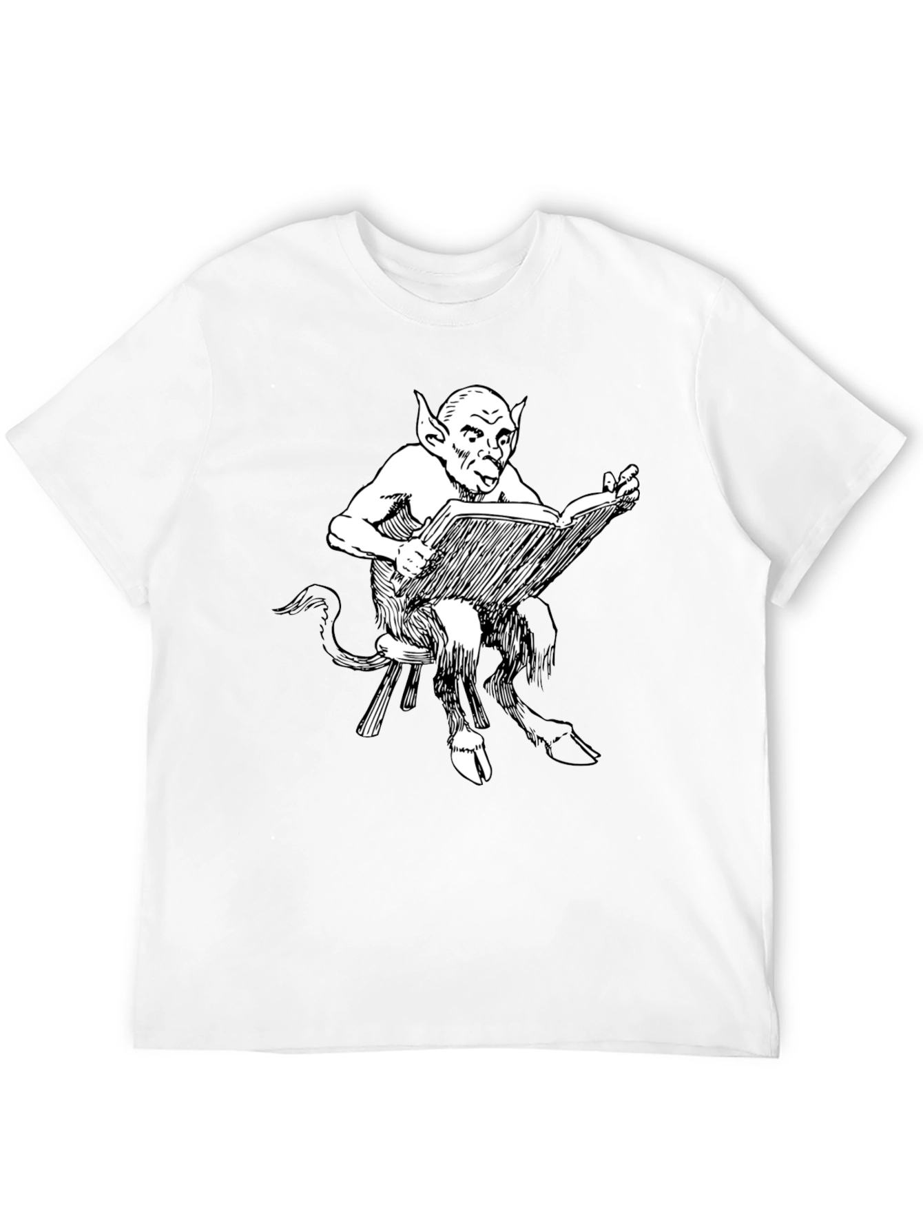 Black Satyr Reading Book Black T-Shirt view 12