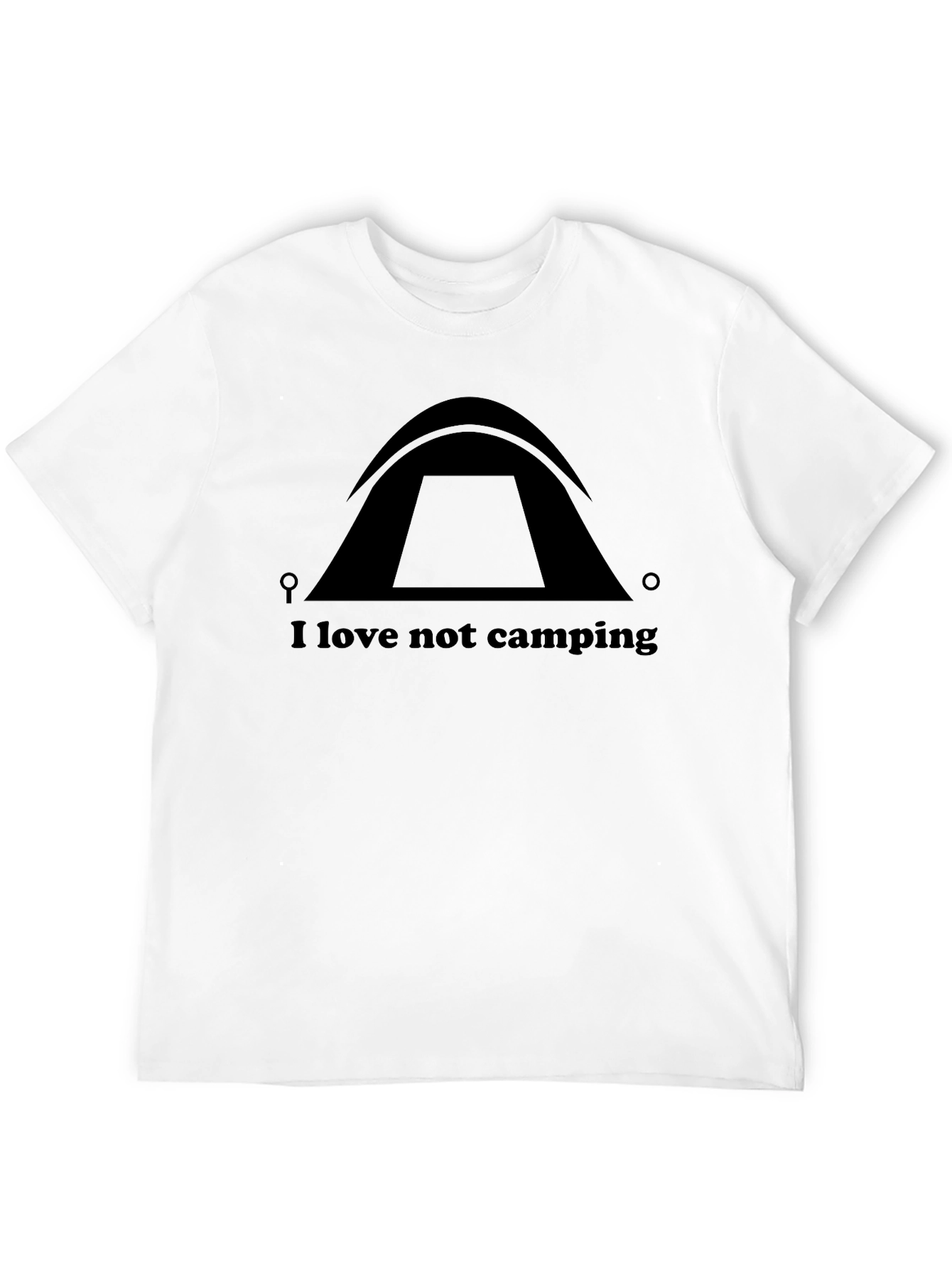 Black I Love Not Camping T-Shirt - Funny Outdoor Graphic Tee view 12
