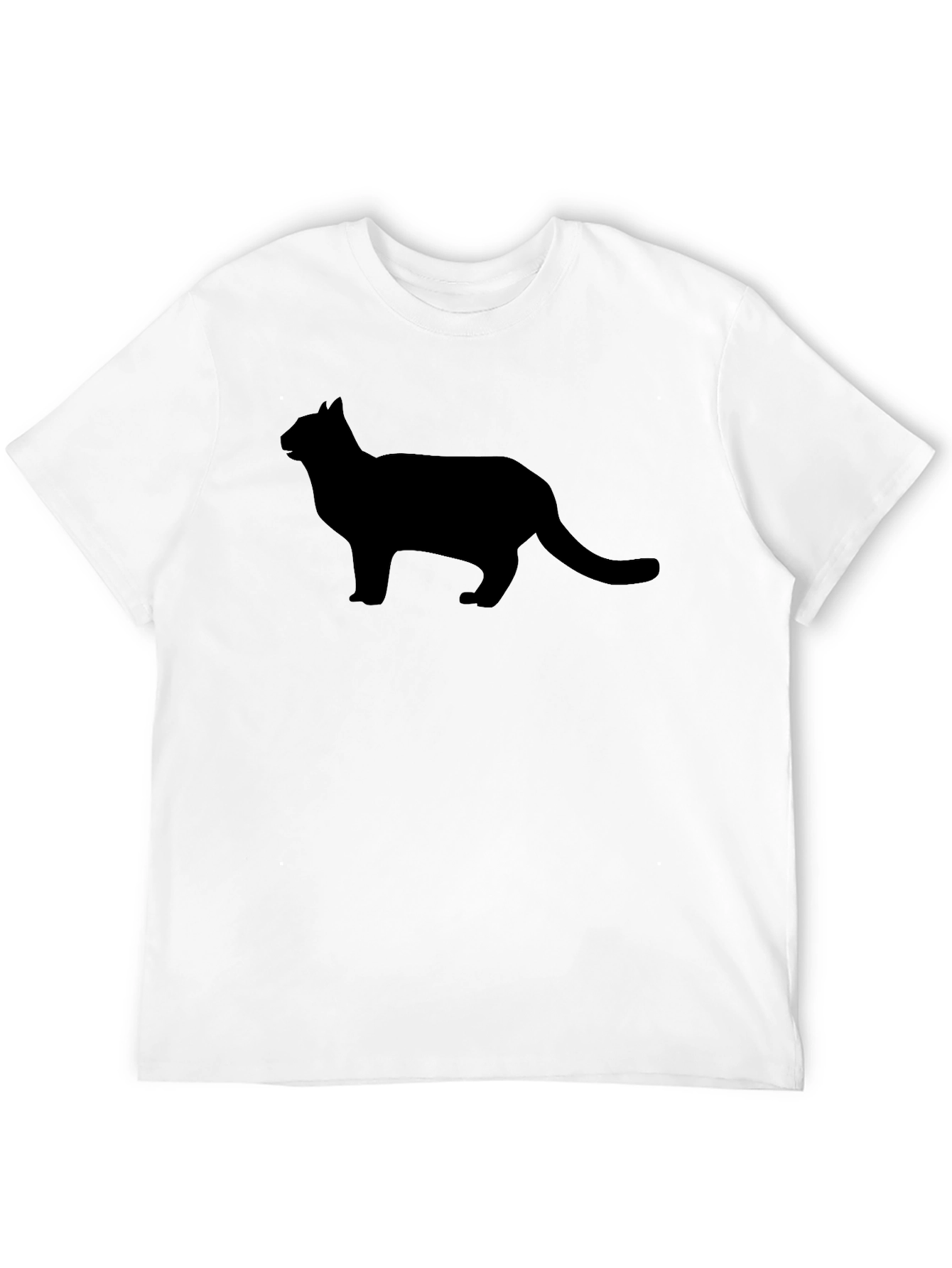 Black Black Cat Silhouette Graphic Tee - Men's Casual T-Shirt view 12