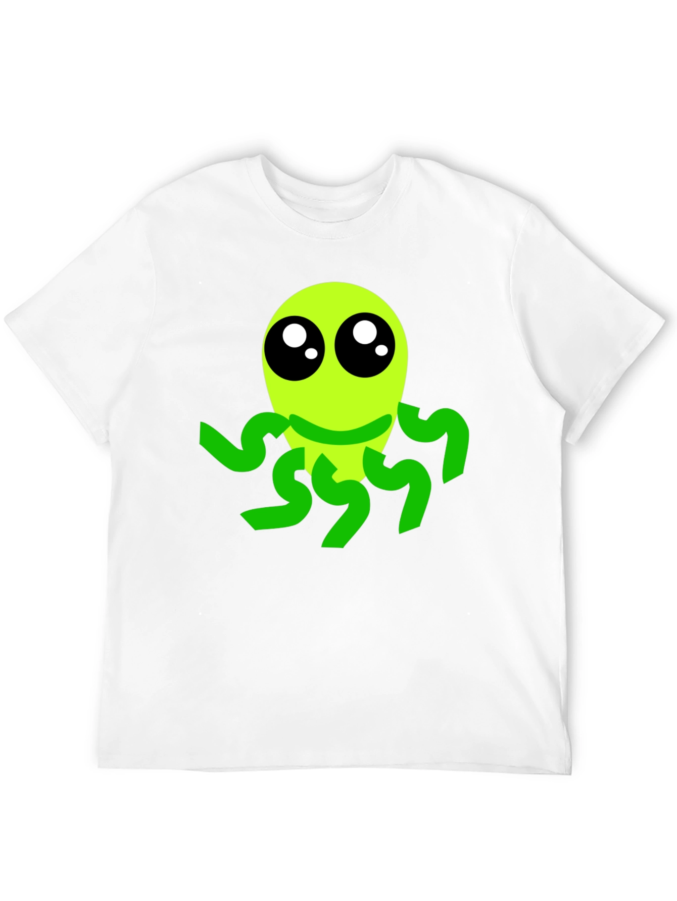 Cute Alien Graphic Tee - Black Casual T-Shirt - 12