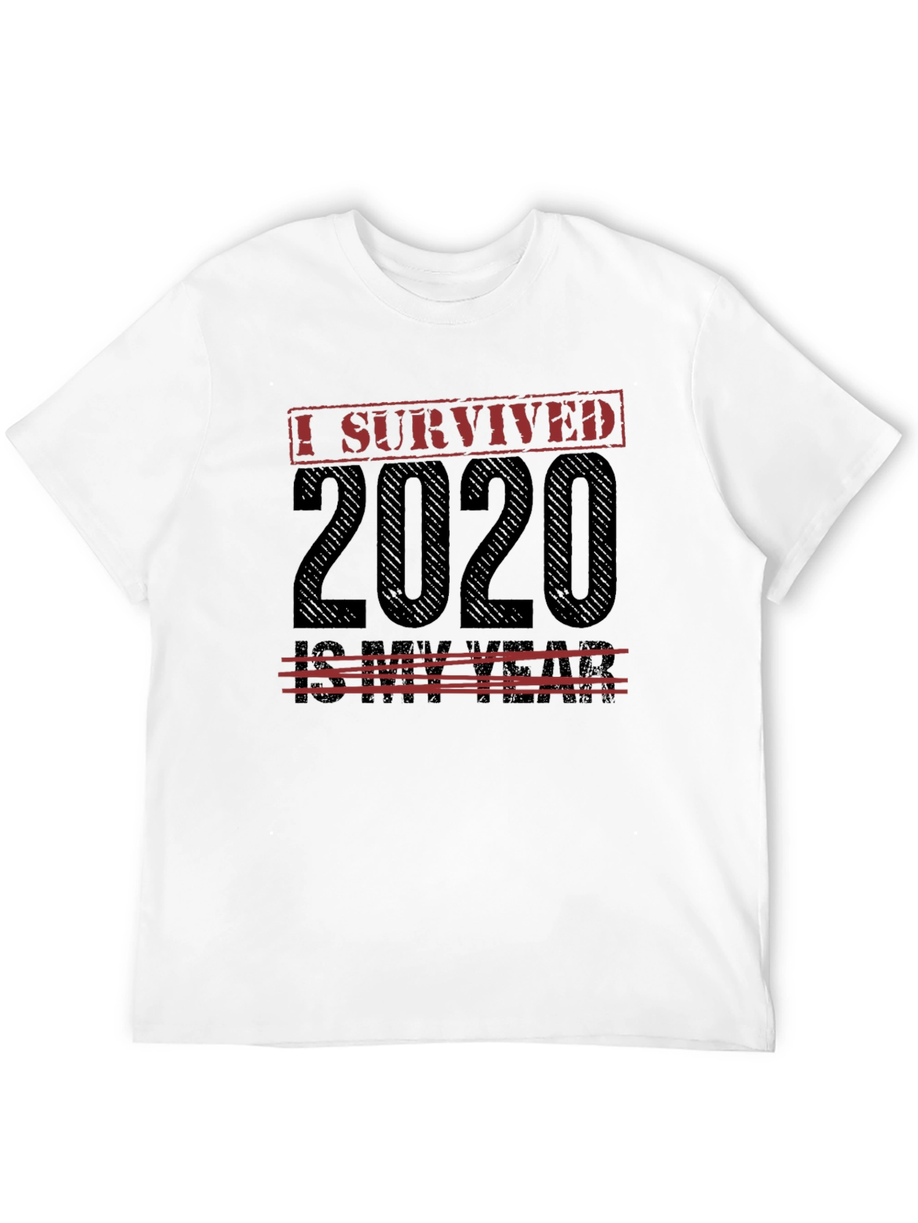 Black I Survived 2020 Men's Black T-Shirt view 12