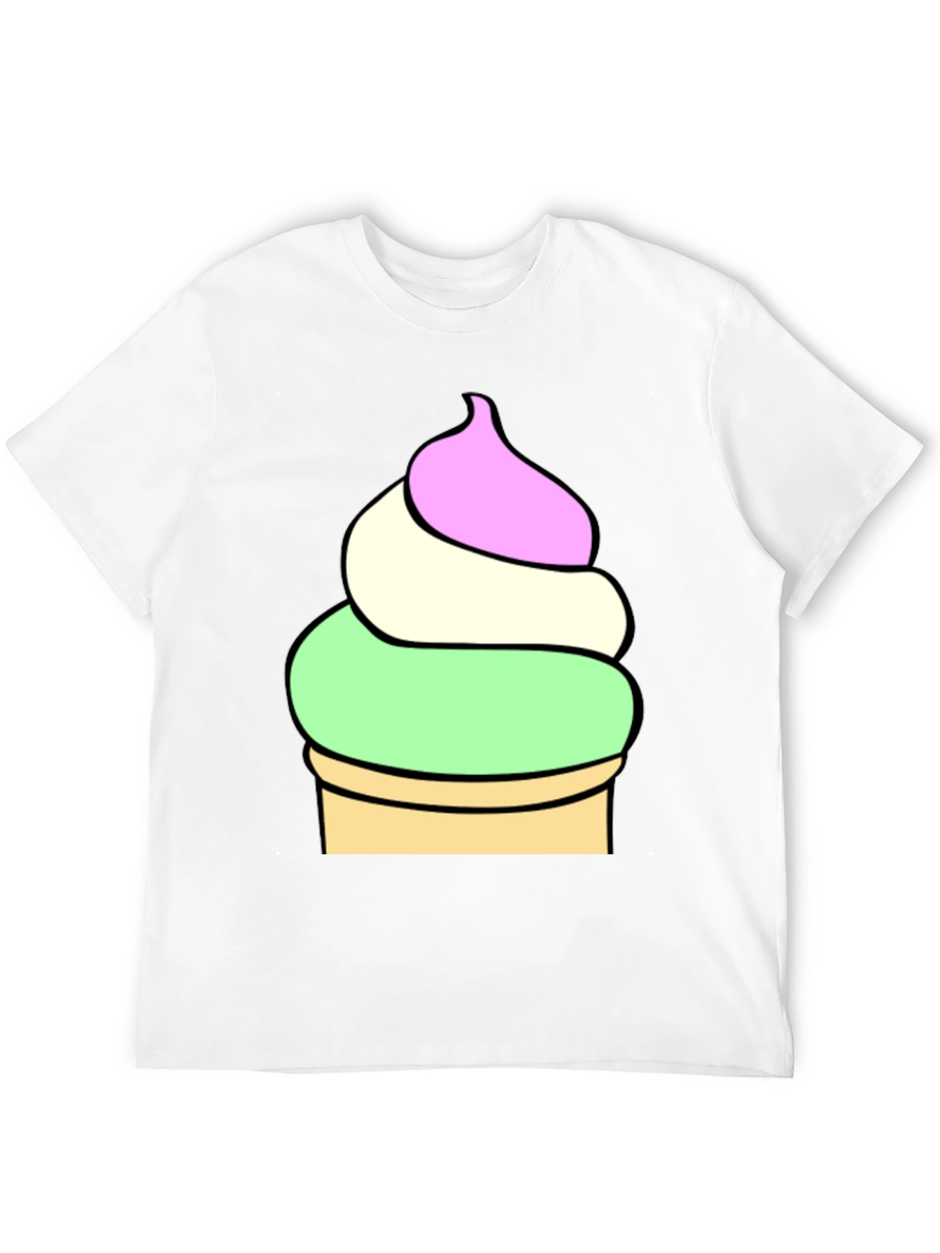 Black Ice Cream Cone Graphic Tee - Soft Cotton Blend view 12