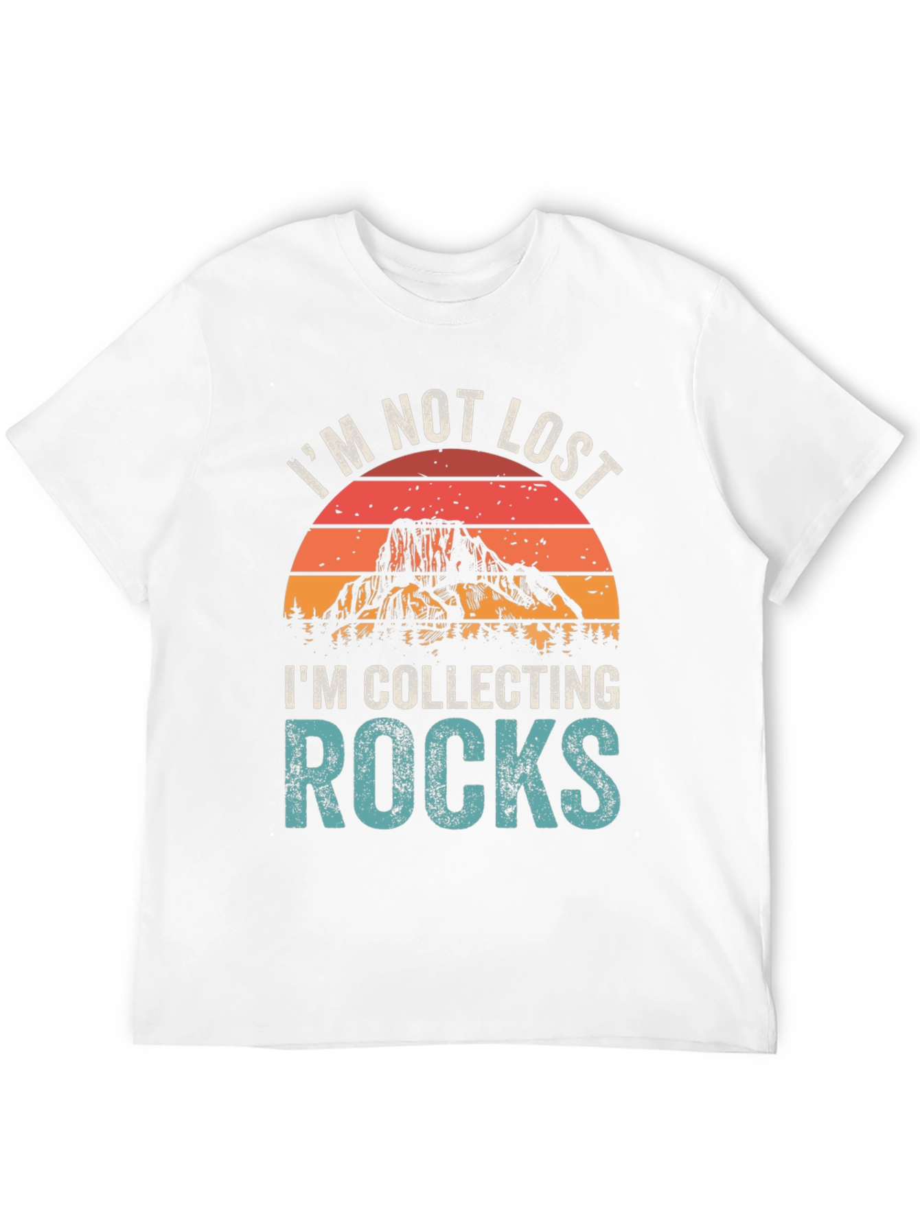 Black I'm Not Lost I'm Collecting Rocks T-Shirt view 12