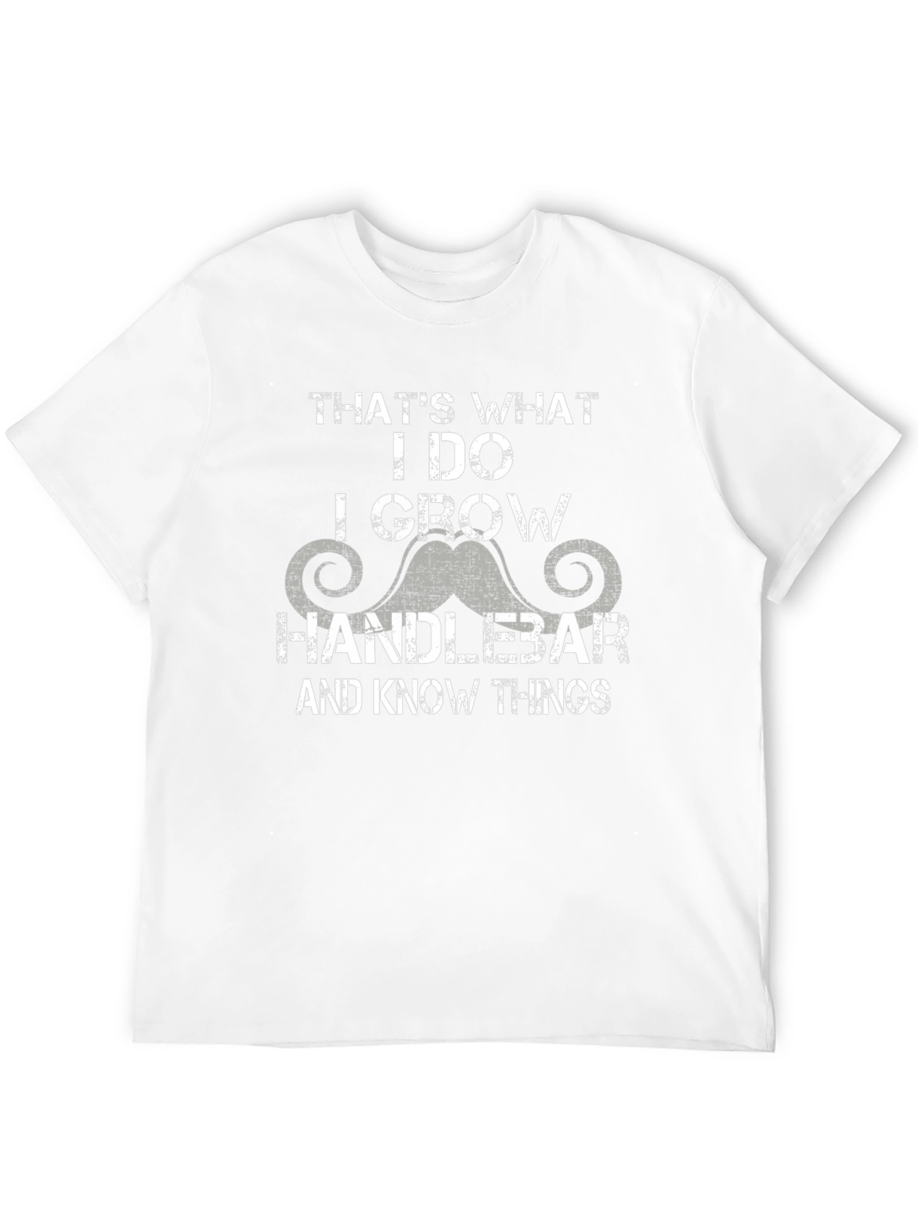 Black Handlebar Mustache T-Shirt - I Grow & Know Things view 12