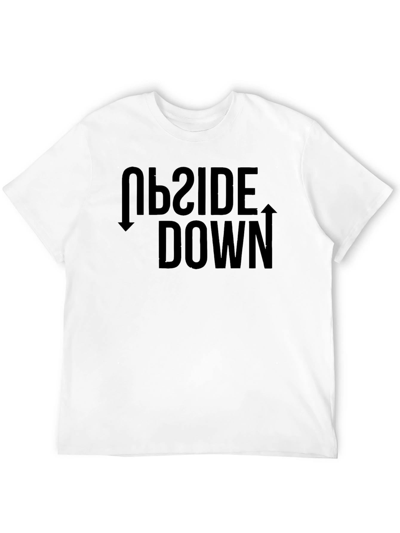 Black Upside Down Graphic Tee - Black Cotton T-Shirt view 12