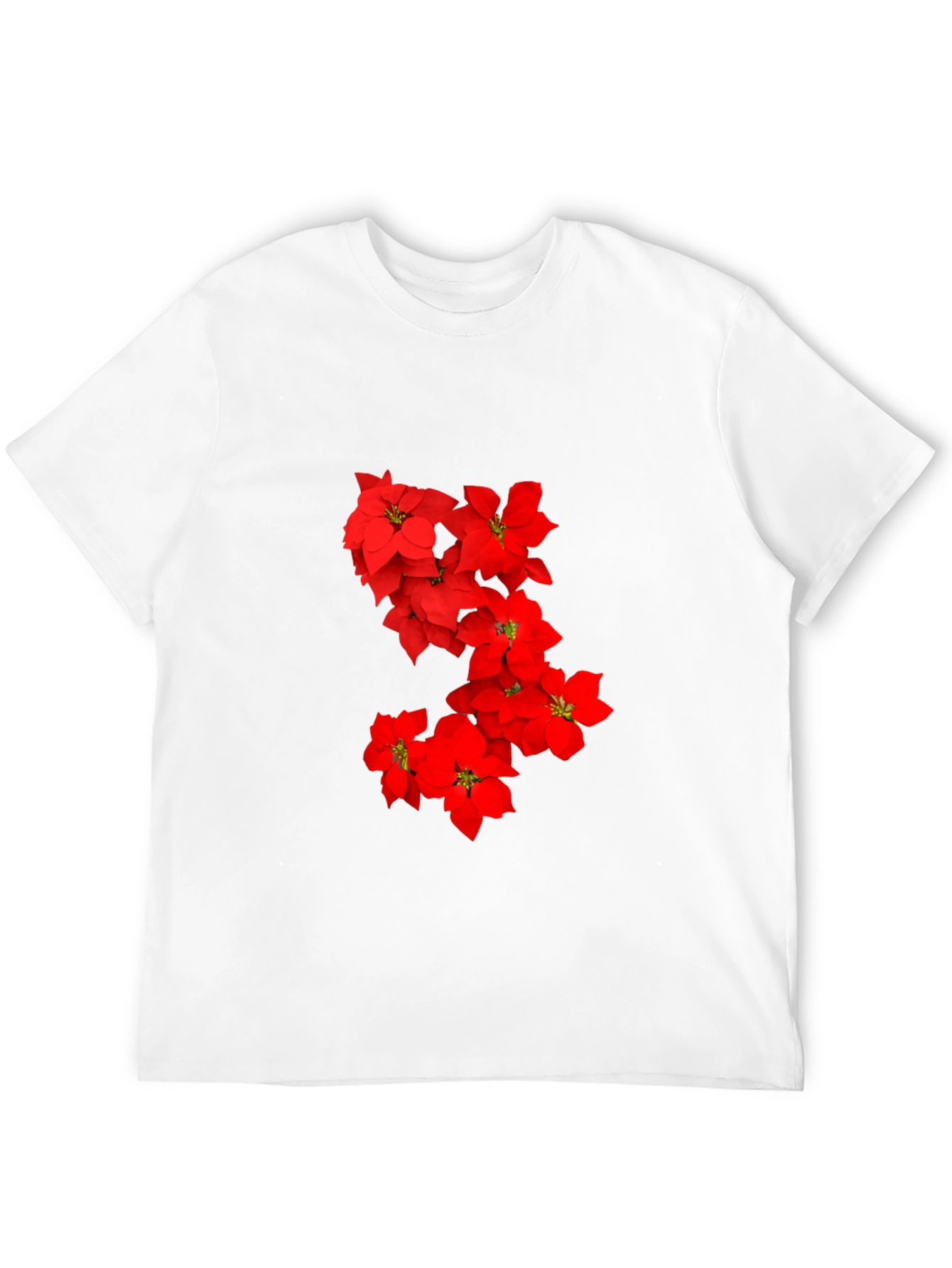 Black Red Floral Print Black T-Shirt for Men view 12