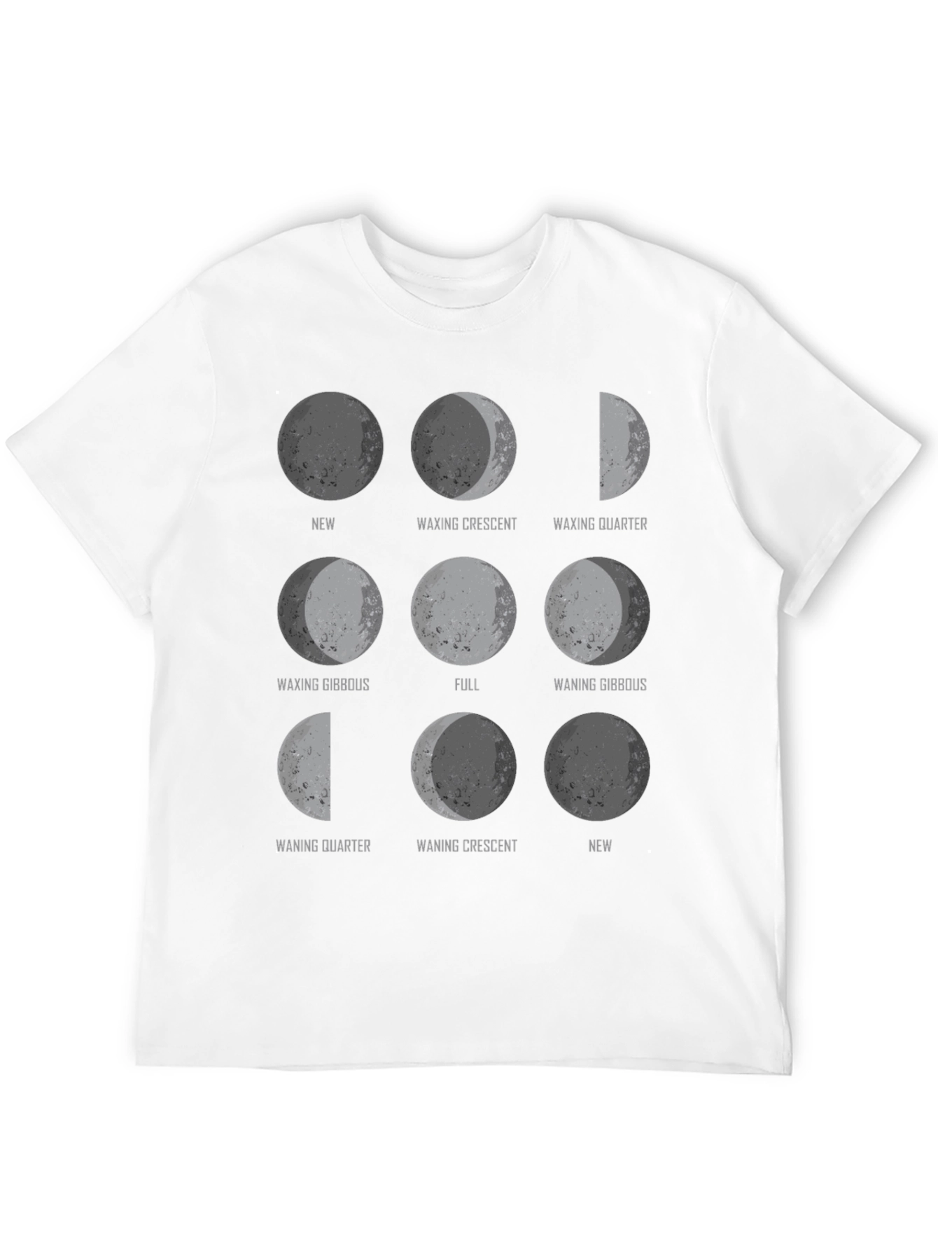 Black Moon Phases Graphic Tee - Astronomy T-Shirt view 12