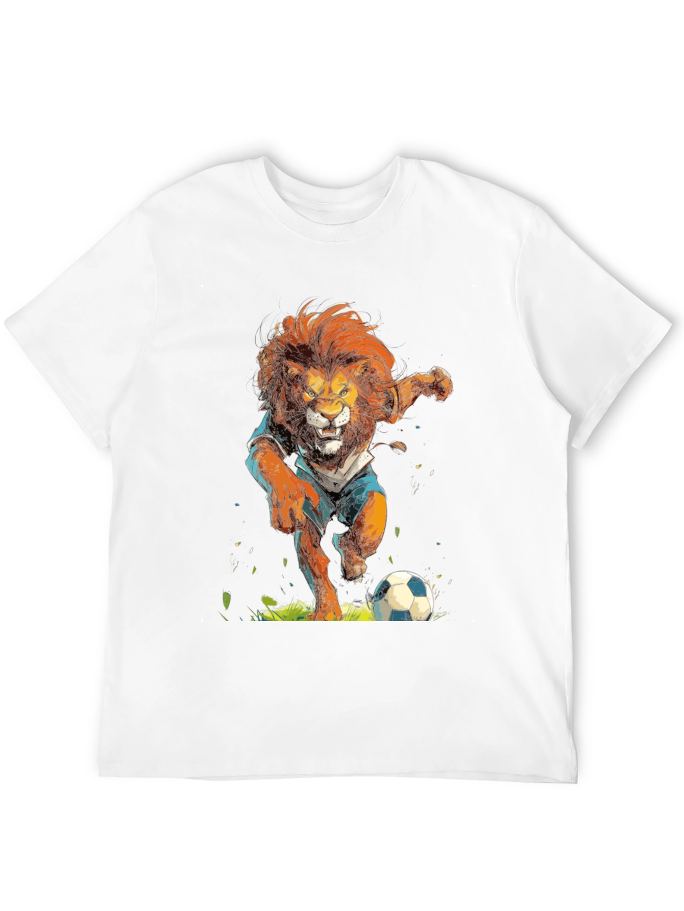 Black Lion Soccer T-Shirt - Black Graphic Tee view 12