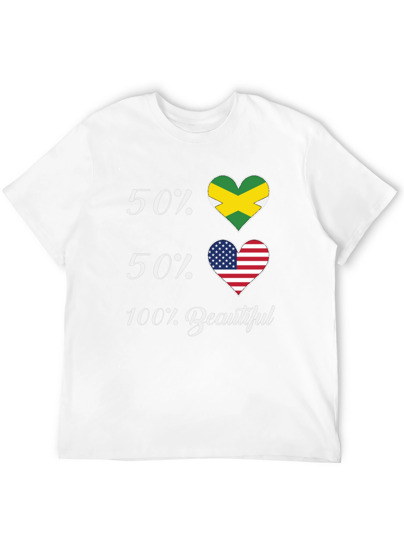 Jamaican American Pride T-Shirt - 50/50 Flags - 12
