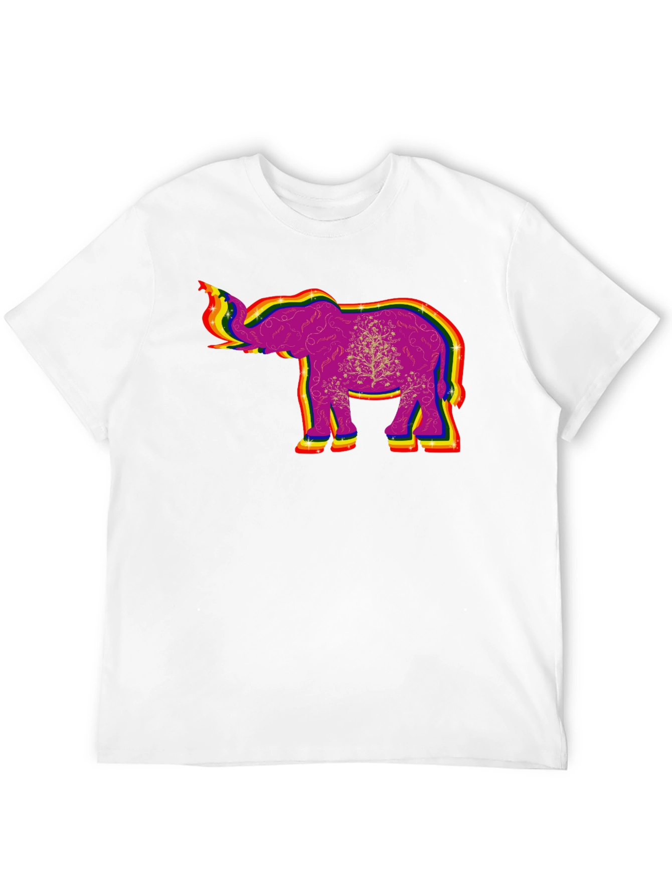 Black Rainbow Elephant Graphic Tee - Unique Design view 12
