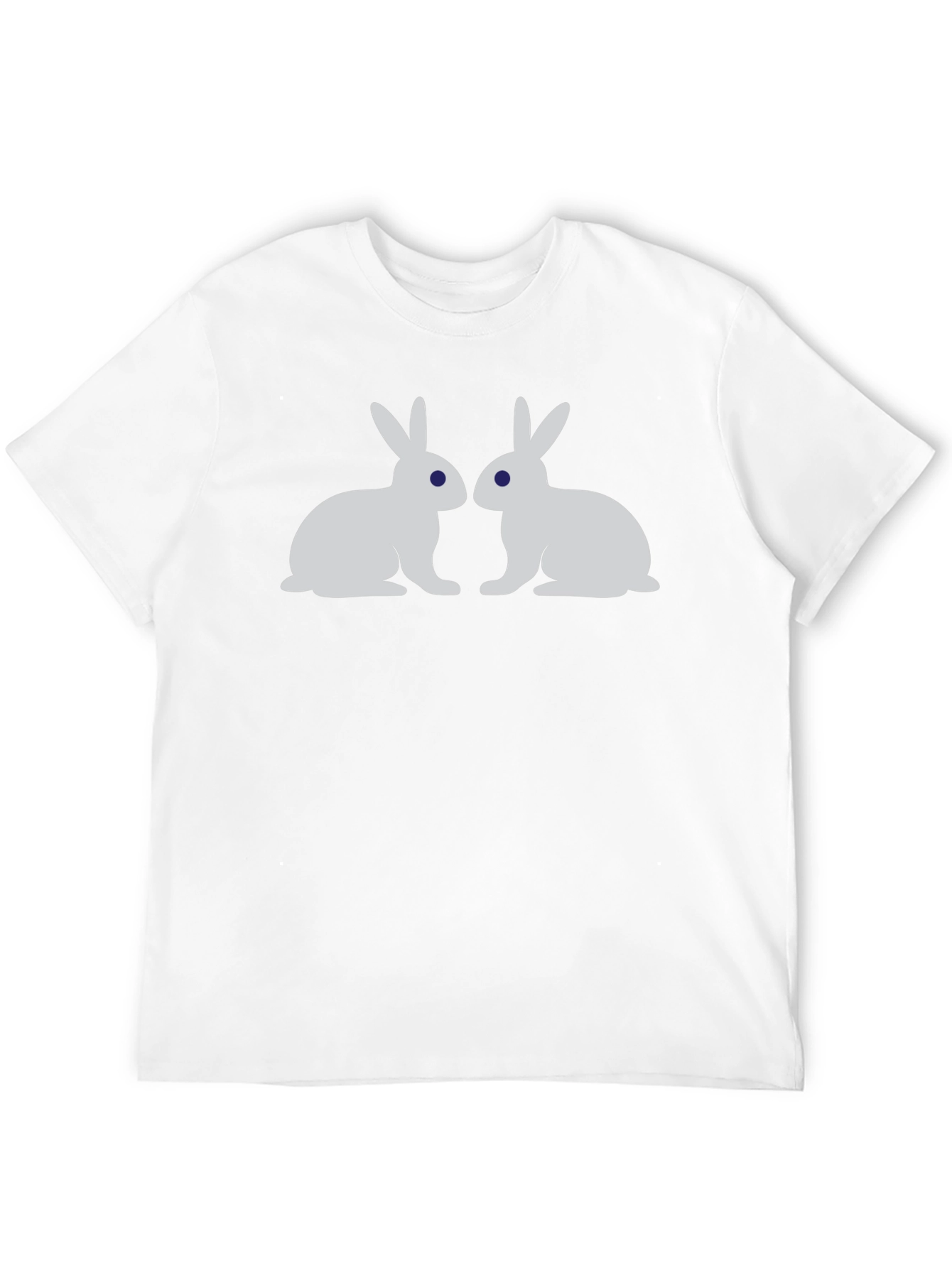 Black Two Bunny Rabbit Graphic Tee - Black view 12