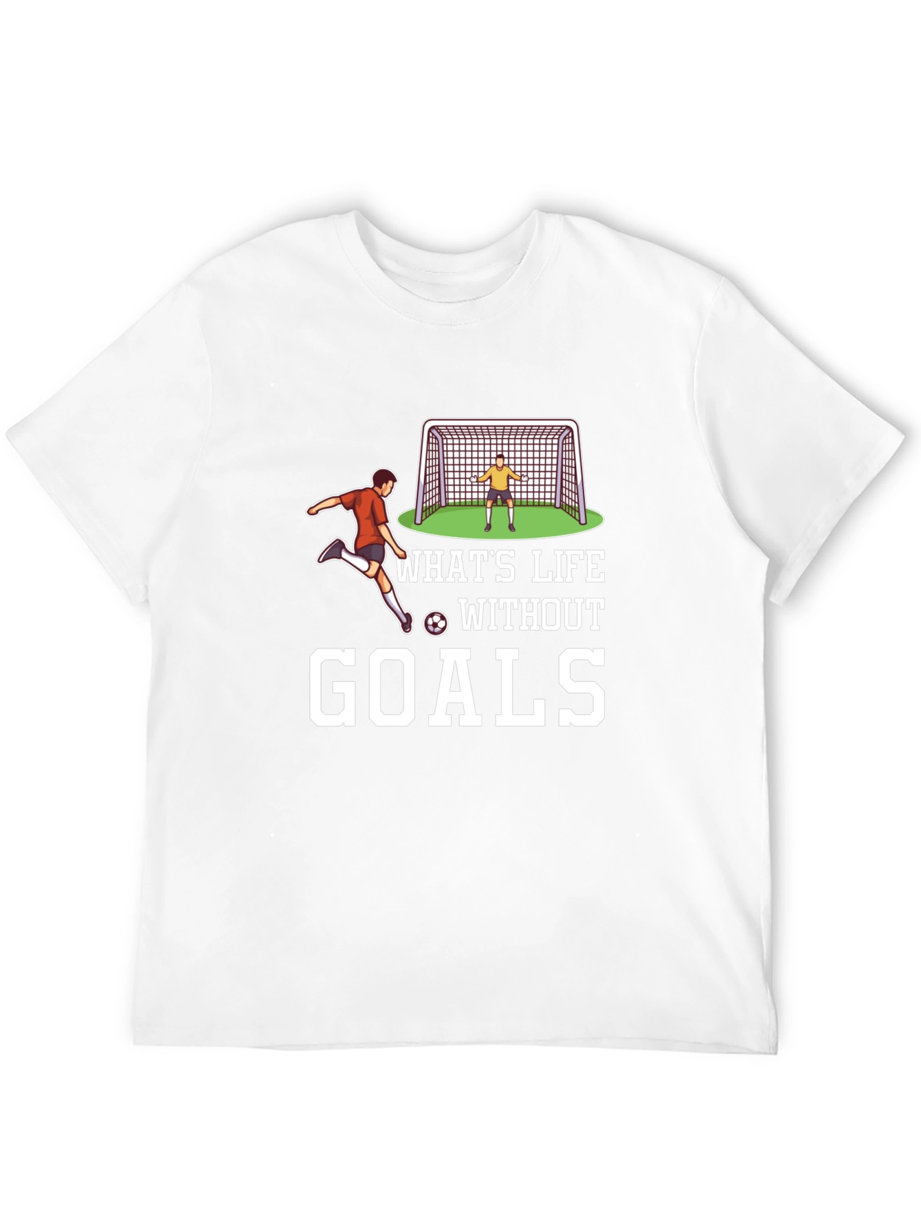 Black Soccer Goals Graphic T-Shirt - Black Casual Tee view 12