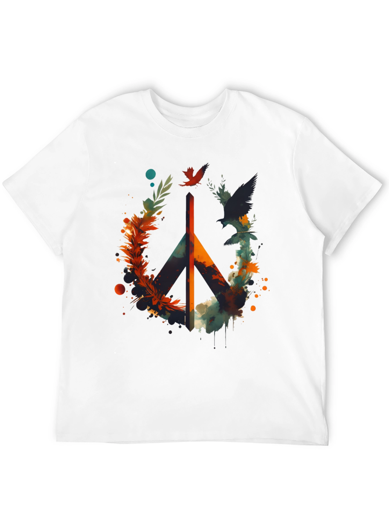 Black Peace Sign Graphic Tee - Men's Black T-Shirt view 12