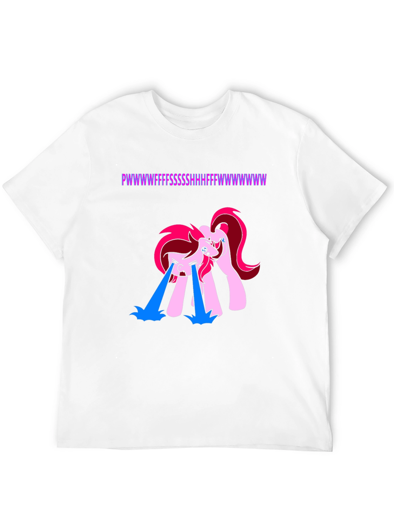 Black Funny Crying Pony Black T-Shirt view 12