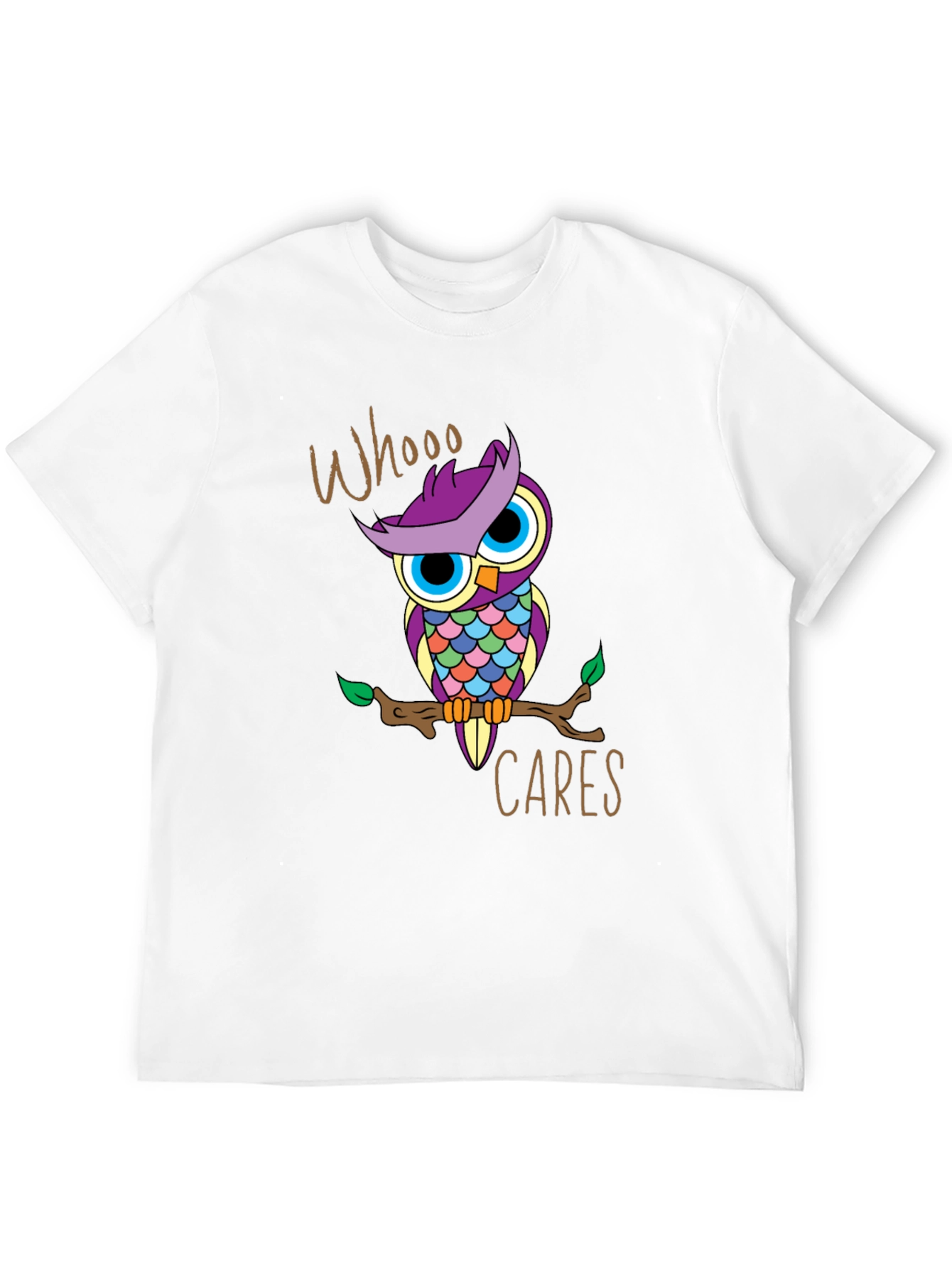 Black Whooo Cares Owl Graphic Print T-Shirt view 12