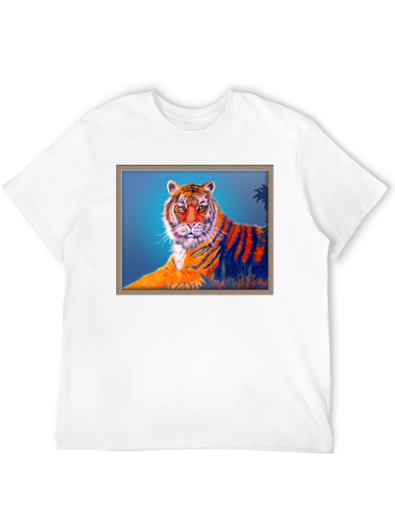 Black Tiger Graphic Print Crew Neck T-Shirt view 12