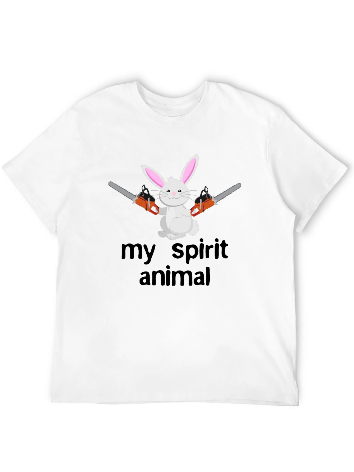 Black My Spirit Animal Bunny Chainsaw Graphic Tee view 12