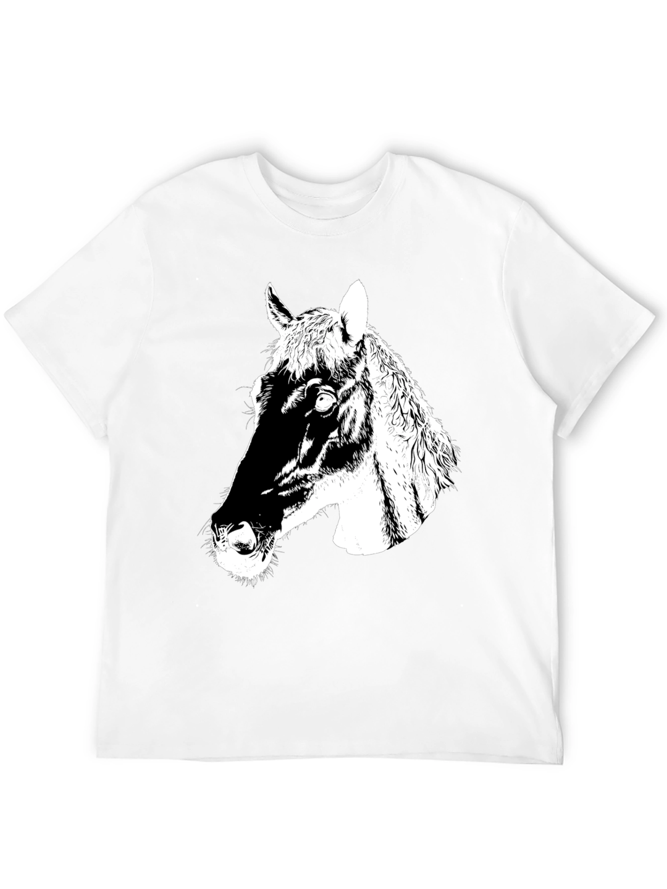 Black Men's Black Horse Graphic T-Shirt view 12