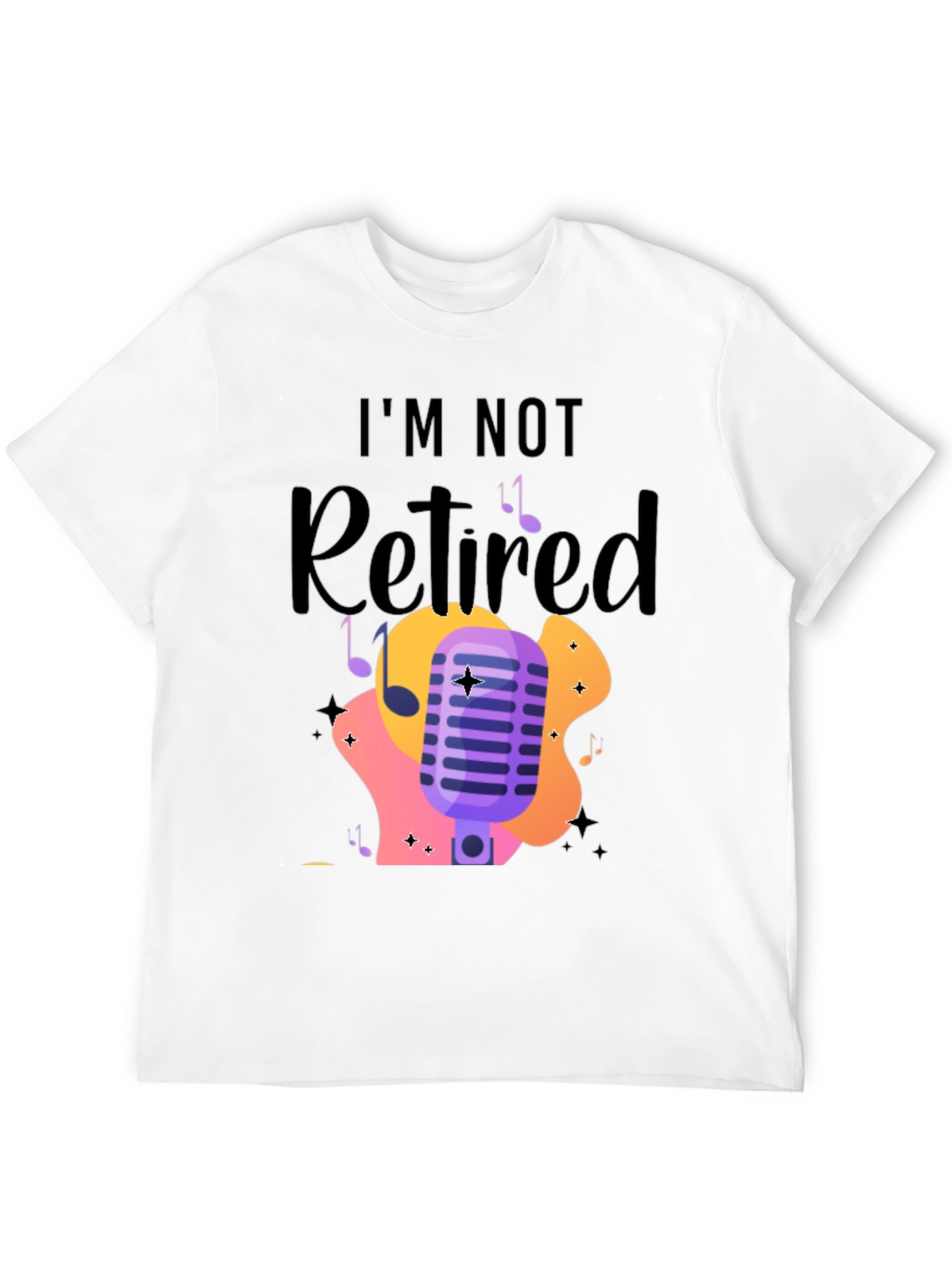 Black I'm Not Retired Music Lover T-Shirt view 12