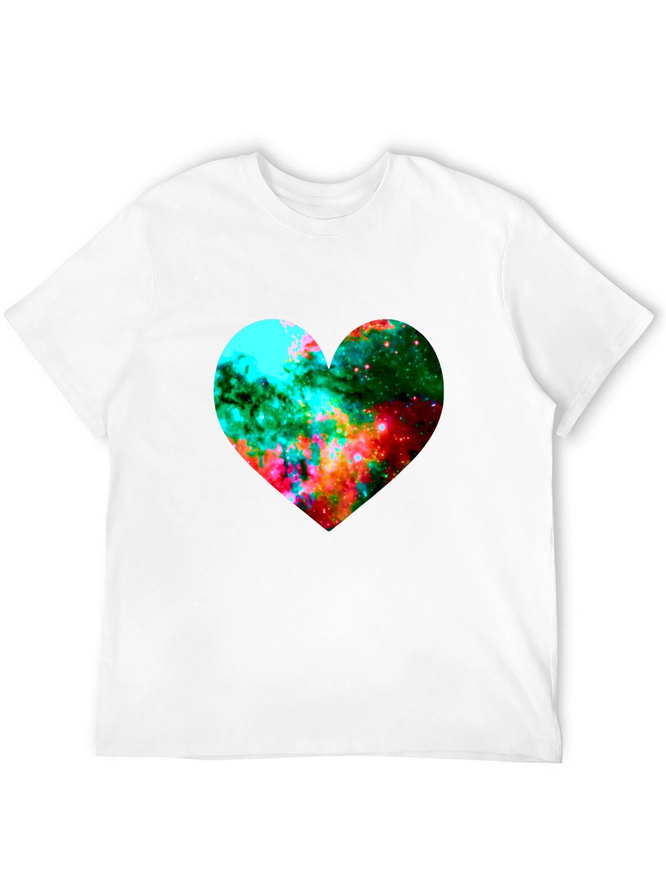 Black Galaxy Heart Graphic Black T-Shirt view 12