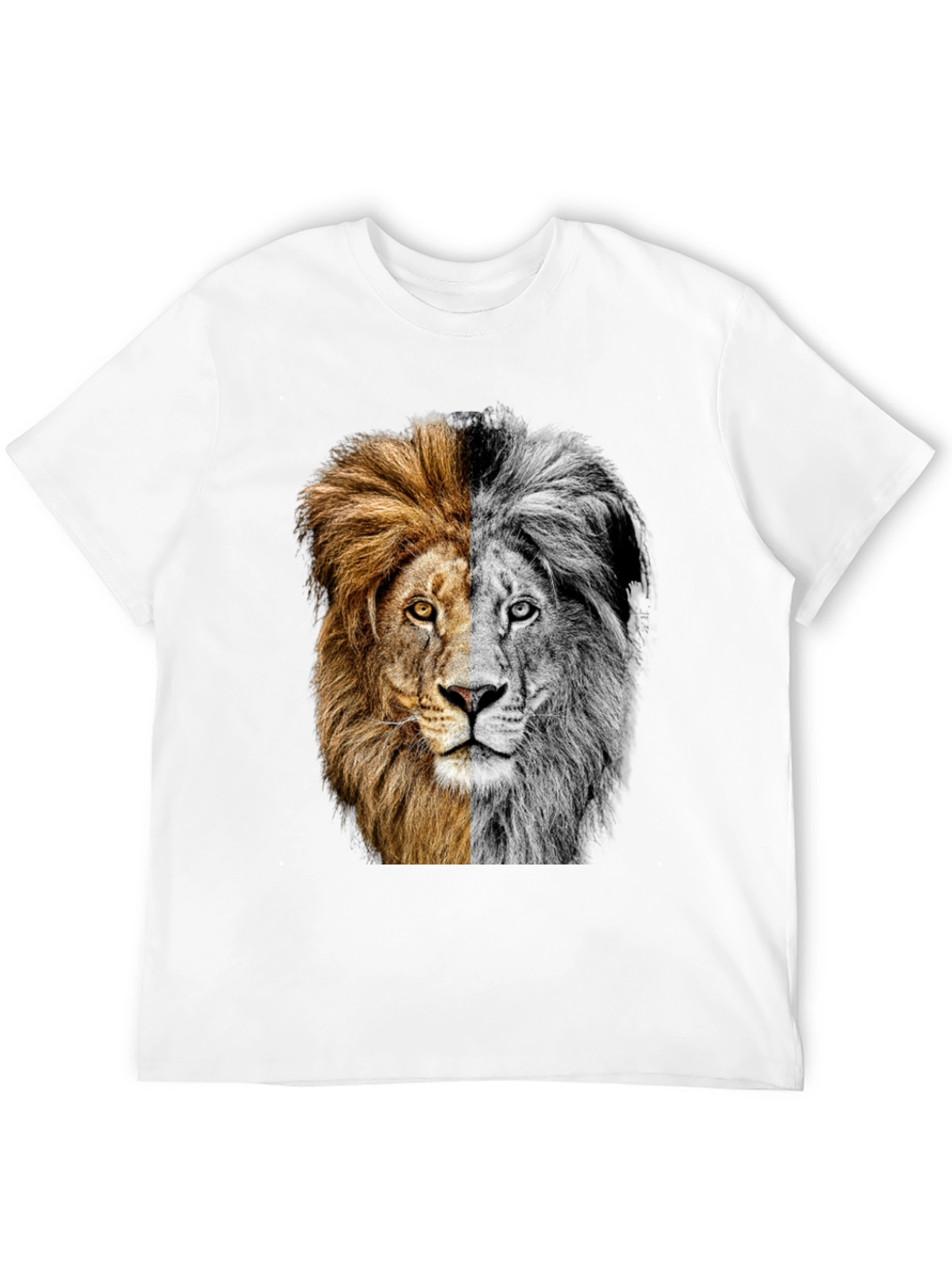 Black Two-Faced Lion Graphic Tee - Bold Animal Print view 12