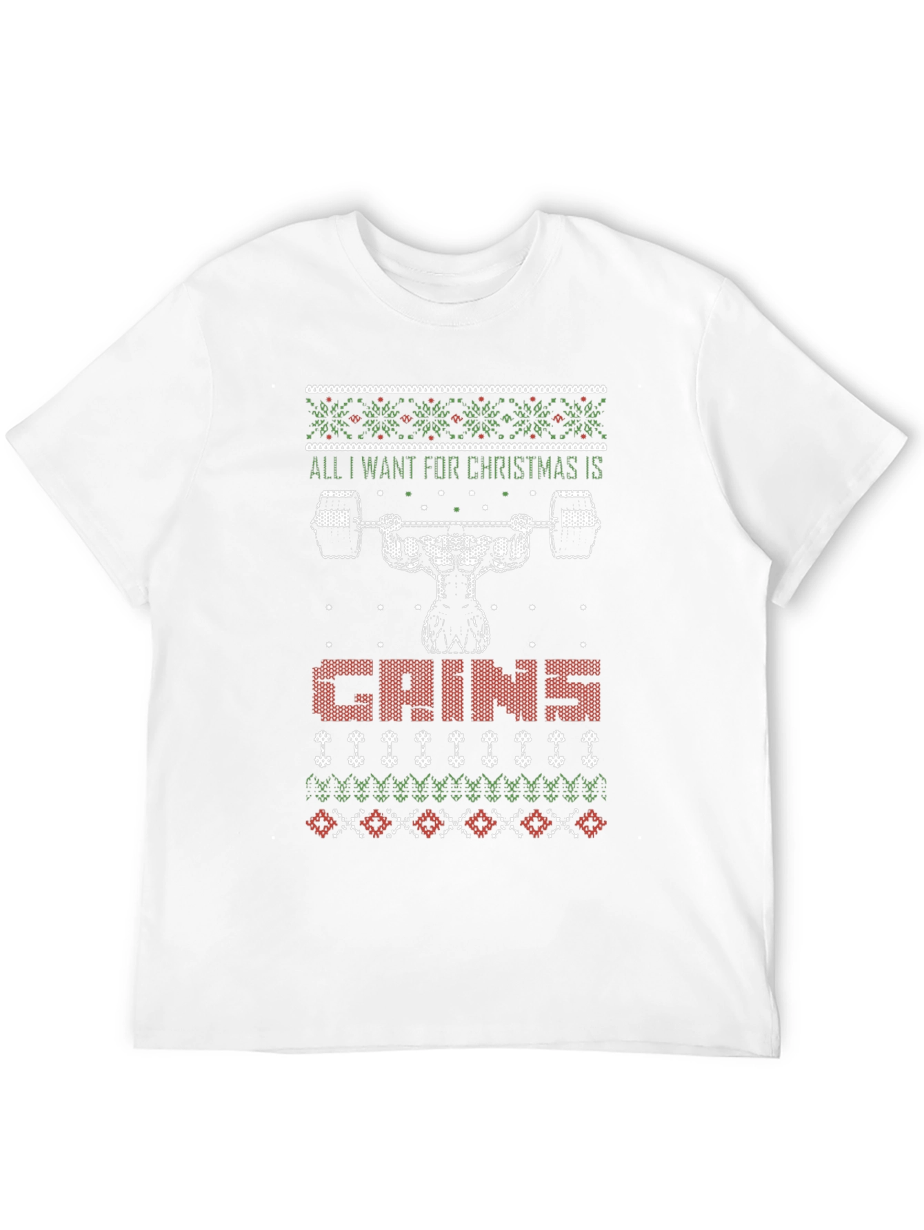 Funny Christmas Gym Gains T-Shirt - 12
