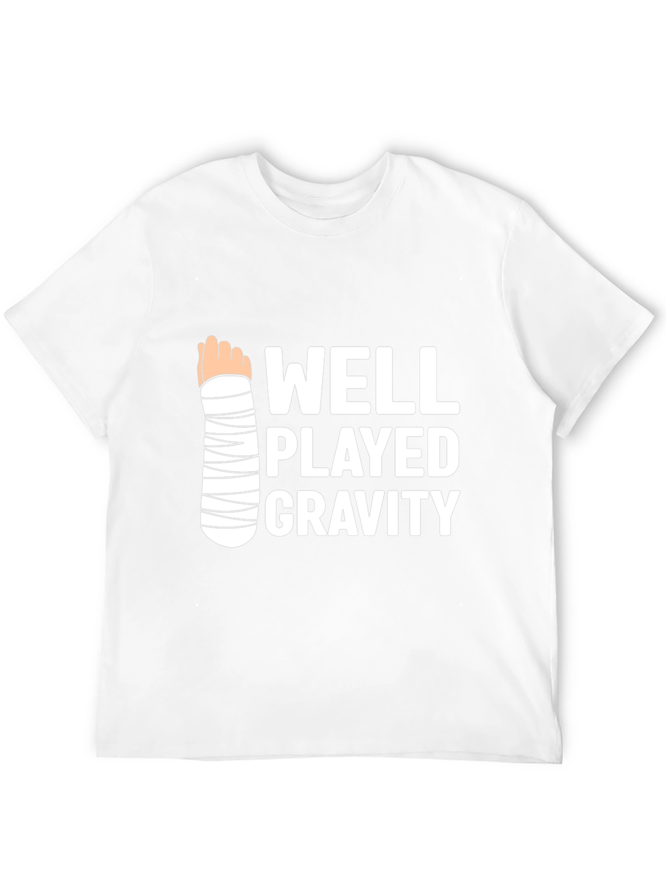 Black Funny Well Played Gravity T-Shirt - Broken Arm Humor Tee view 12